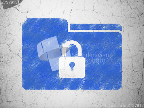 Image of Finance concept: Folder With Lock on wall background