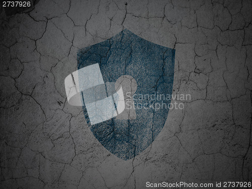 Image of Privacy concept: Shield With Keyhole on grunge wall background