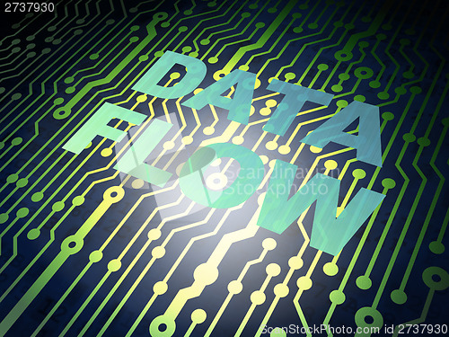 Image of Data concept: circuit board with Data Flow