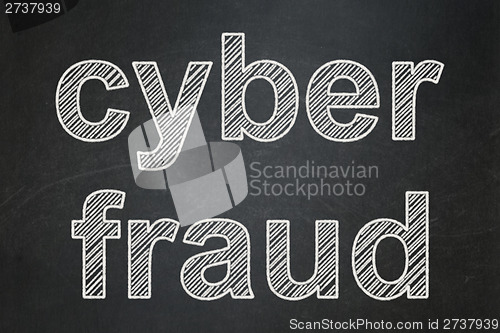 Image of Safety concept: Cyber Fraud on chalkboard background