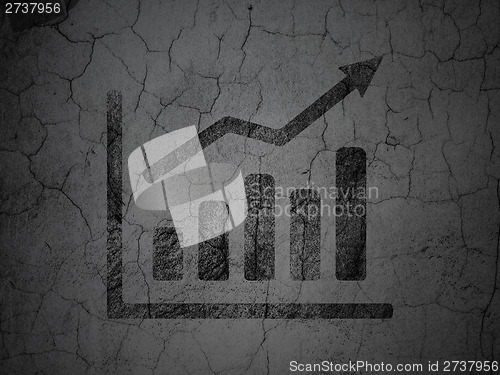 Image of Finance concept: Growth Graph on grunge wall background