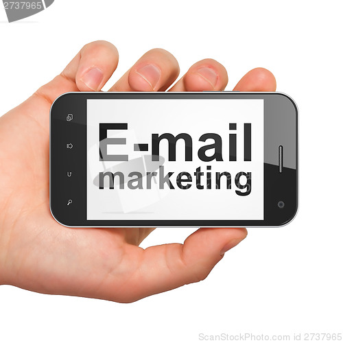 Image of Advertising concept: E-mail Marketing on smartphone