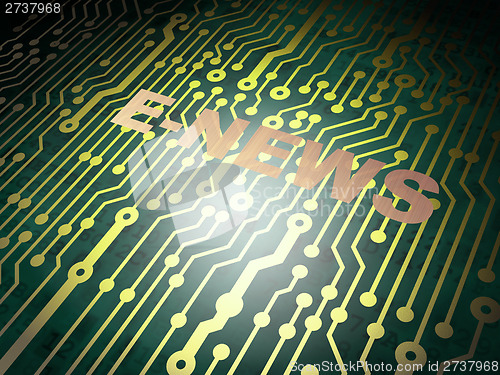 Image of News concept: circuit board with E-news