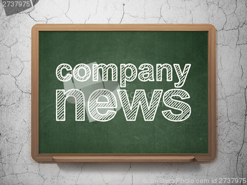 Image of News concept: Company News on chalkboard background