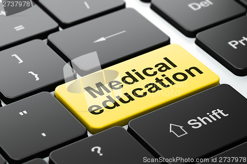 Image of Education concept: Medical Education on keyboard background