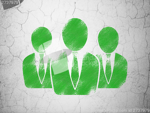 Image of Finance concept: Business People on wall background