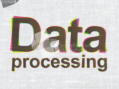 Image of Information concept: Data Processing on fabric background