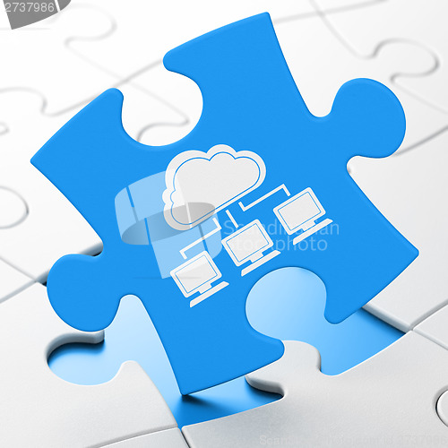 Image of Cloud computing concept: Cloud Network on puzzle background