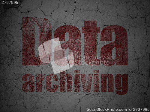 Image of Information concept: Data Archiving on grunge wall background