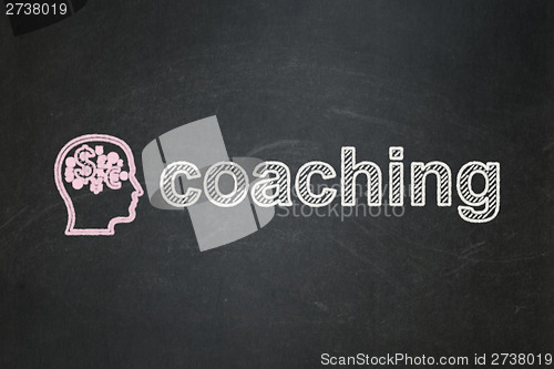 Image of Education concept: Head With Finance Symbol and Coaching