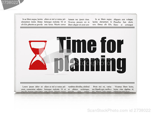 Image of Timeline news concept: newspaper with Time for Planning
