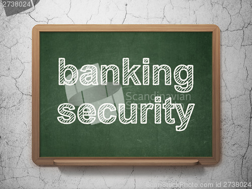 Image of Protection concept: Banking Security on chalkboard background