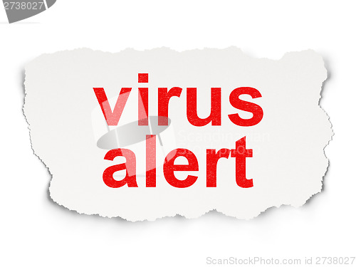 Image of Security concept: Virus Alert on Paper background