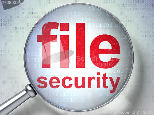Image of Protection concept: File Security with optical glass