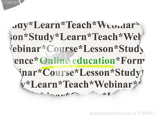 Image of Education concept: Online Education on Paper background