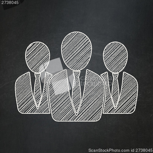 Image of Finance concept: Business People on chalkboard background