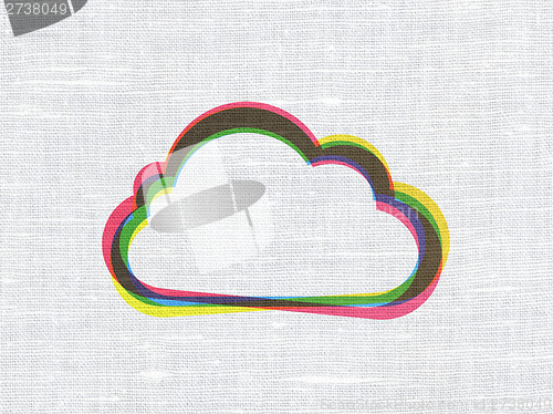 Image of Cloud technology concept: Cloud on fabric texture background