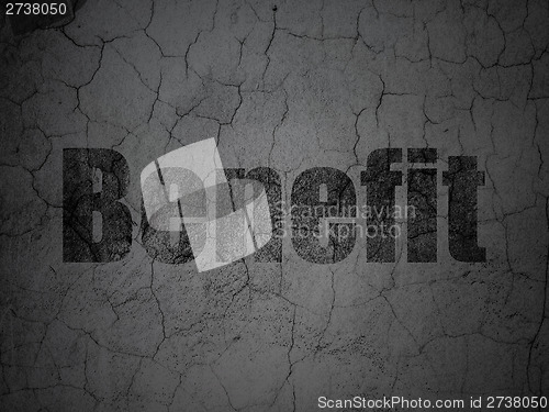 Image of Finance concept: Benefit on grunge wall background
