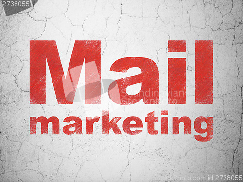 Image of Advertising concept: Mail Marketing on wall background