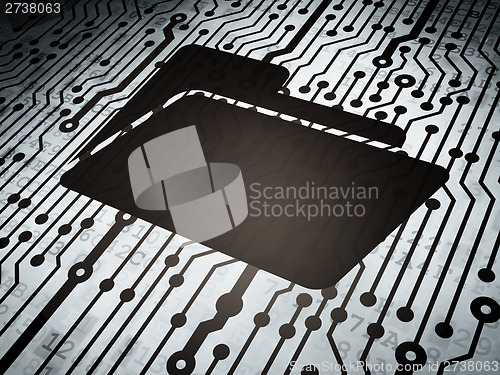 Image of Business concept: circuit board with Folder