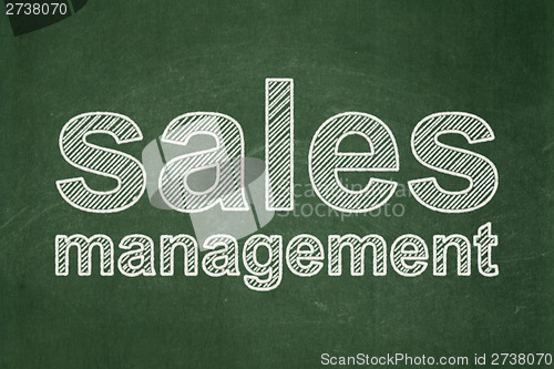 Image of Marketing concept: Sales Management on chalkboard background