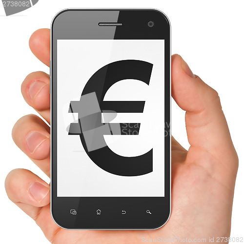 Image of Currency concept: Euro on smartphone