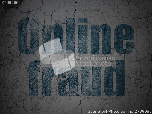 Image of Protection concept: Online Fraud on grunge wall background