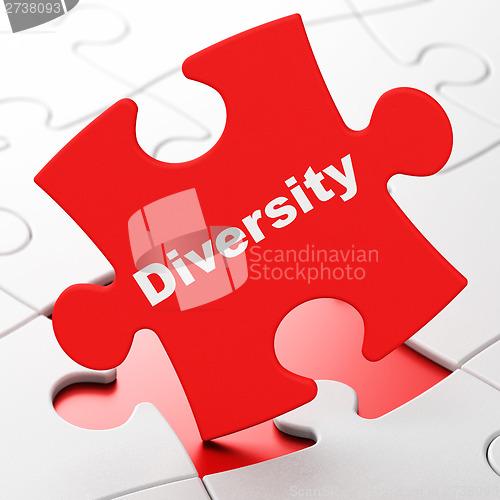 Image of Finance concept: Diversity on puzzle background