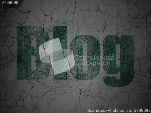 Image of Web development concept: Blog on grunge wall background