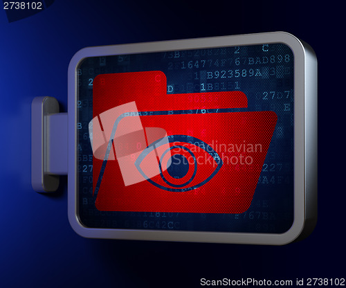 Image of Business concept: Folder With Eye on billboard background