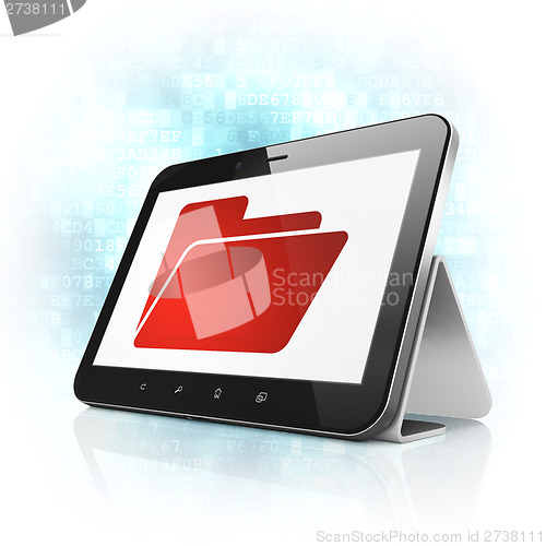 Image of Finance concept: Folder on tablet pc computer