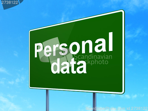 Image of Information concept: Personal Data on road sign background