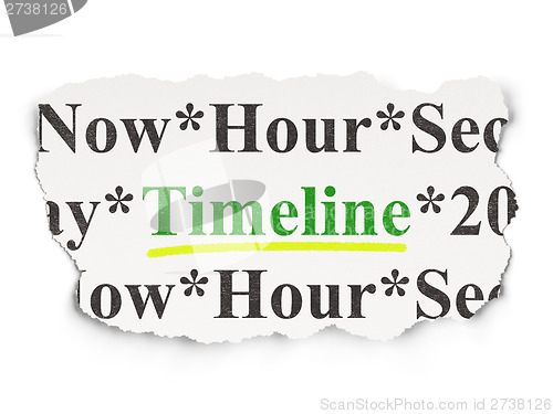 Image of Time concept: Timeline on Paper background