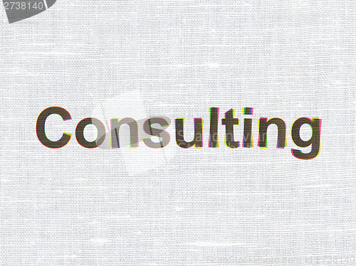 Image of Finance concept: Consulting on fabric texture background