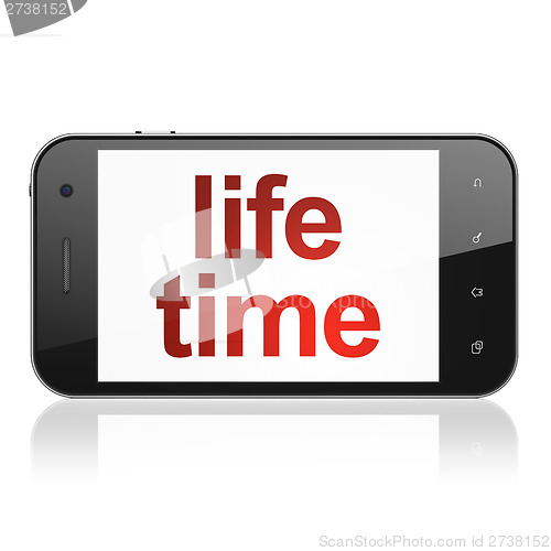 Image of Timeline concept: Life Time on smartphone