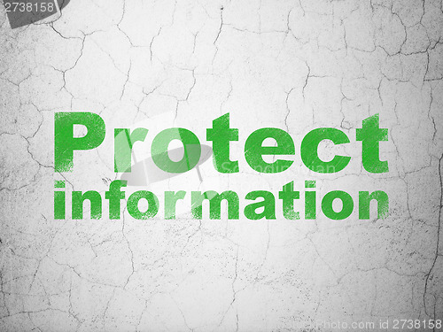 Image of Privacy concept: Protect Information on wall background