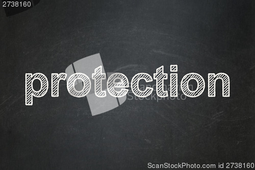 Image of Protection concept: Protection on chalkboard background