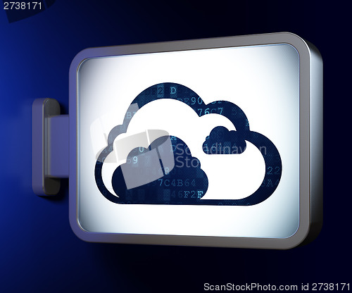 Image of Cloud networking concept: Cloud on billboard background