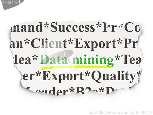 Image of Data Mining on Paper background