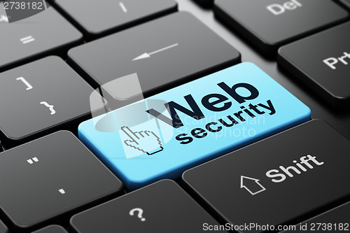 Image of Web design concept: Mouse Cursor and Web Security keyboard