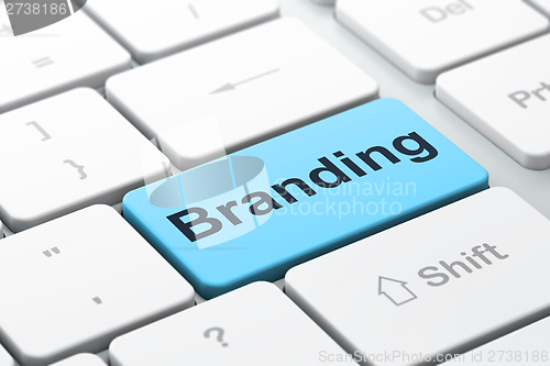 Image of Marketing concept: Branding on computer keyboard background