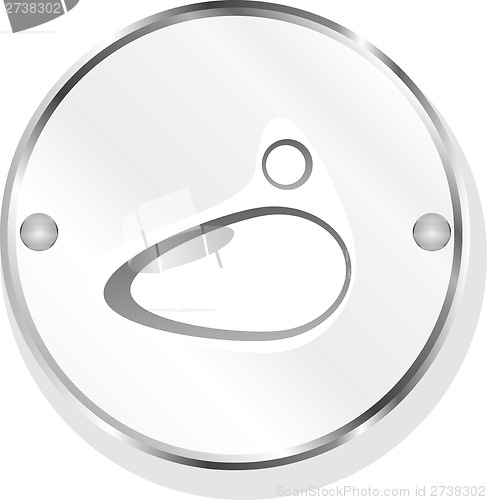 Image of glossy web speech bubble icon isolated on white