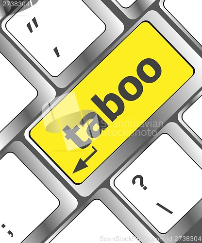 Image of Computer keys spell out the word taboo