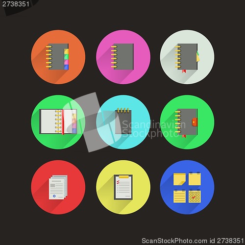 Image of Flat icons for notebooks