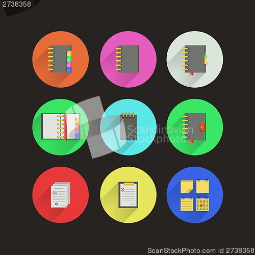 Image of Flat icons for notebooks