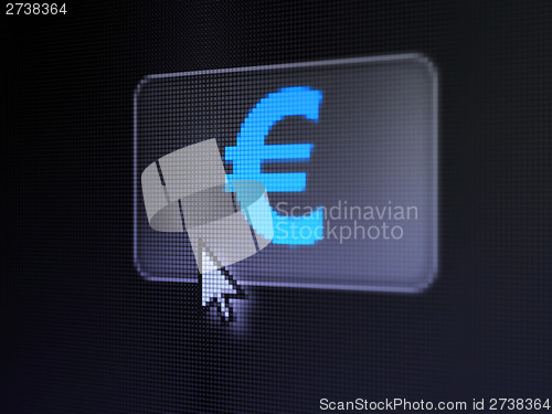 Image of Currency concept: Euro on digital button background