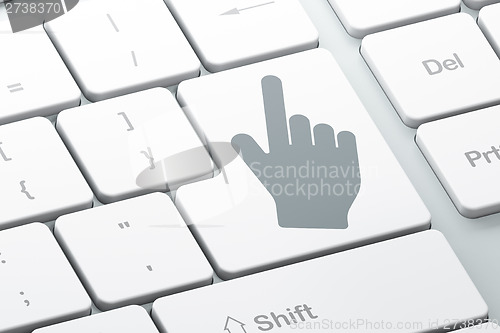 Image of Web development concept: Mouse Cursor on keyboard background
