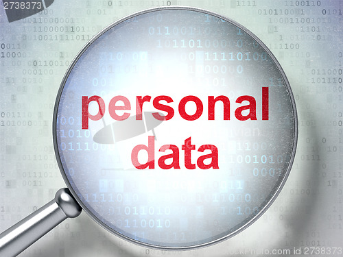 Image of Information concept: Personal Data with optical glass