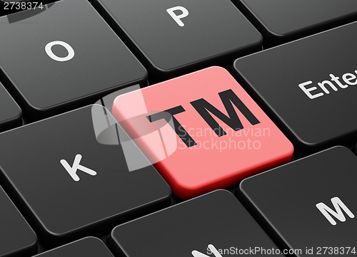 Image of Law concept: Trademark on computer keyboard background