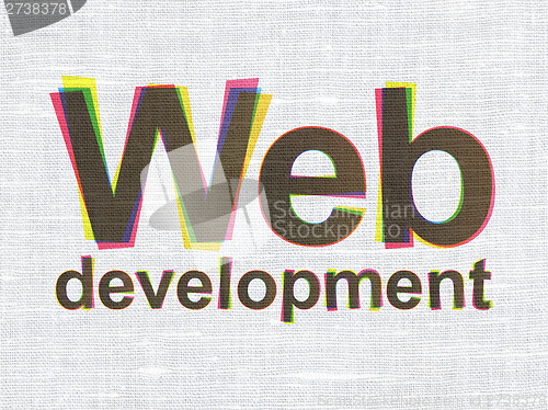 Image of Web design concept: Web Development on fabric texture background